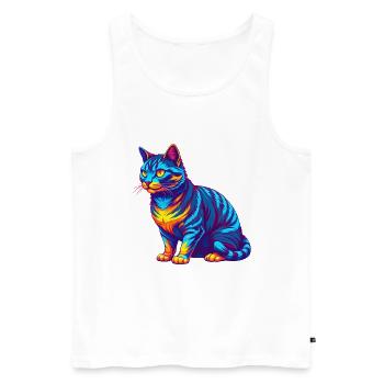 Kalifornische Spangled Katzenrasse Karikatur Kawaii Anima - Männer Premium Bio Tank Top - Weiß - Vorne - AI Model Male 178 light (178cm)