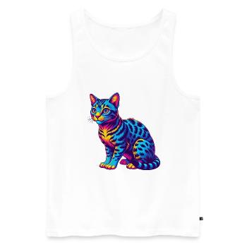 Ocicat Chat Race Dessin Animé Kawaii Animal Pet - Débardeur bio Premium Homme - blanc - Devant - Michal (187cm)