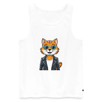 Lunettes de soleil Sibérien Funny Cartoon Kawaii Jacket - Débardeur bio Premium Homme - blanc - Devant - Michal (187cm)