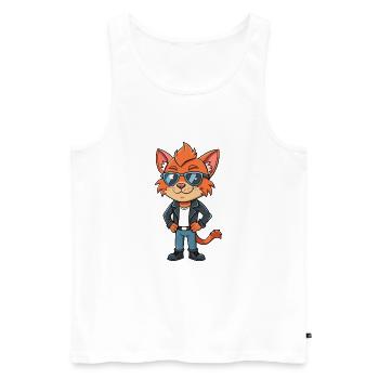 Lunettes de soleil Lykoi Funny Cartoon Kawaii Jacket - Débardeur bio Premium Homme - blanc - Devant - Michal (187cm)