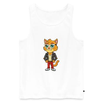 Laperm Funny Cartoon Kawaii Veste Lunettes de soleil - Débardeur bio Premium Homme - blanc - Devant - Michal (187cm)