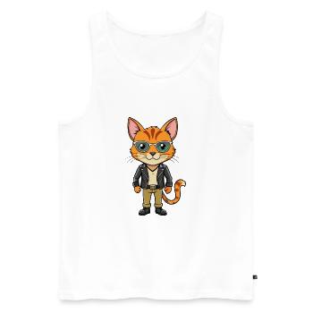 Brésilien Shorthair Funny Cartoon Kawaii Jacket Su - Débardeur bio Premium Homme - blanc - Devant - Michal (187cm)