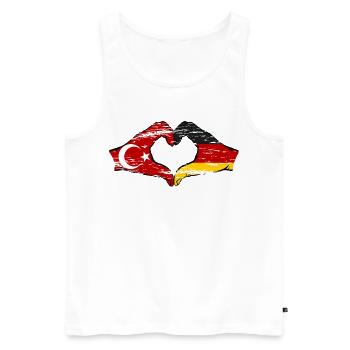Turkey Germany Hands Heart Shape Used - Men's Premium Organic Tank Top - white - Front - AI Model Male 178 light (178cm)
