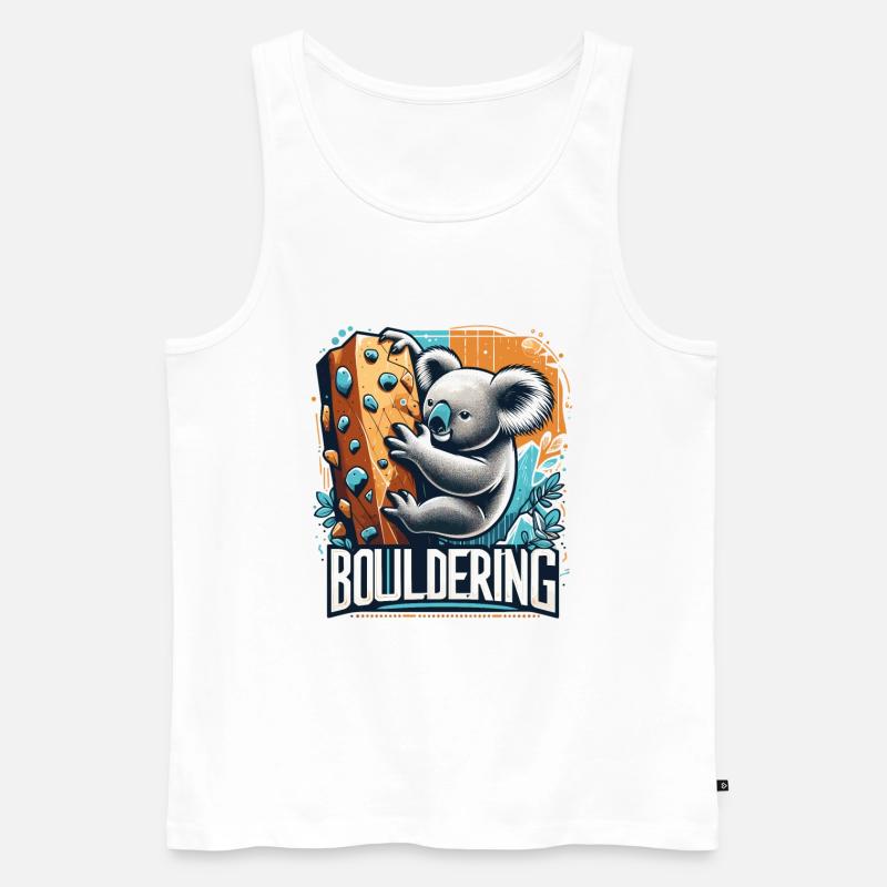 Bouldern Koala Geschenk - Männer Premium Bio Tank Top - Weiß