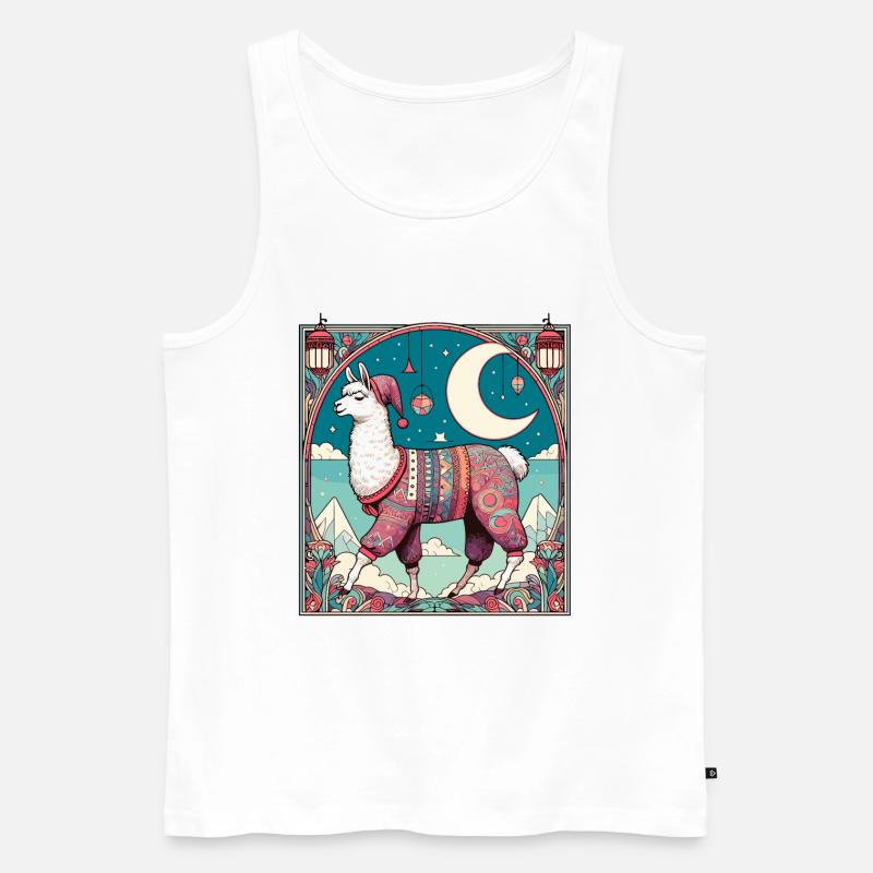 Lama Pyjama Geschenk - Männer Premium Bio Tank Top - Weiß