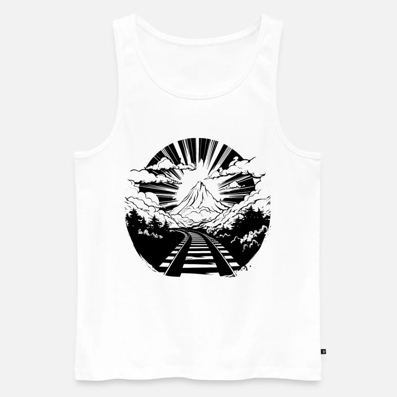 Eisenbahn - Männer Premium Bio Tank Top - Weiß