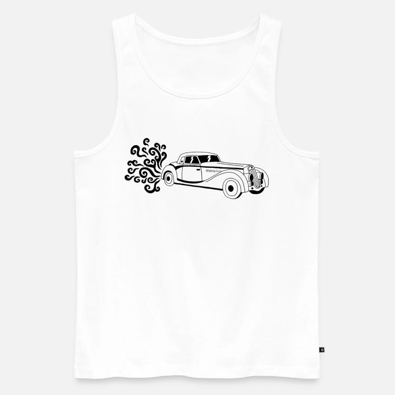 Schwarzer Oldtimer - Männer Premium Bio Tank Top - Weiß
