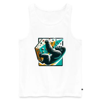 Bouldering Gorilla Gift - Men's Premium Organic Tank Top - white - Front - Michal (187cm)