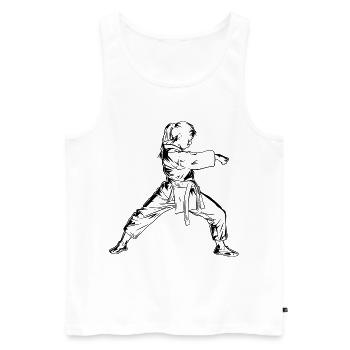 Karate Girls - Men's Premium Organic Tank Top - white - Front - AI Model Male 178 light (178cm)
