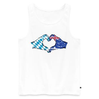 Bavière Australie Drapeau Mains Coeur Forme Utilisé - Débardeur bio Premium Homme - blanc - Devant - Michal (187cm)