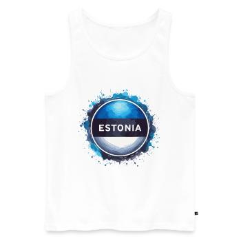 Estland Flagge Fahne Geschenk - Männer Premium Bio Tank Top - Weiß - Vorne - Michal (187cm)
