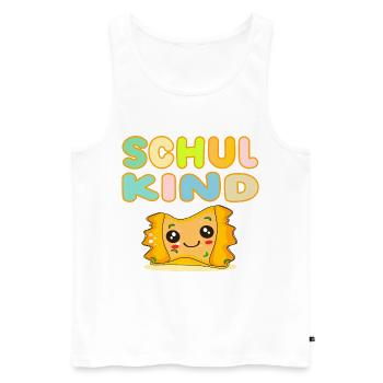 SCHWÄBISCHES SCHULKIND MAULTASCHEN KOSTÜME - Männer Premium Bio Tank Top - Weiß - Vorne - Michal (187cm)