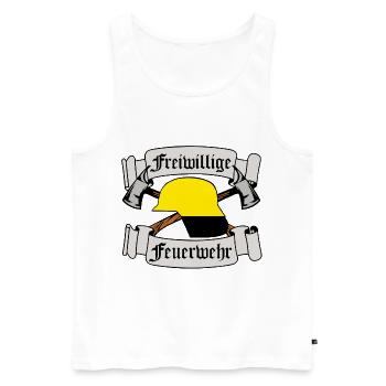 Volunteer Fire Brigade Emblem - Men's Premium Organic Tank Top - white - Front - AI Model Male 178 light (178cm)