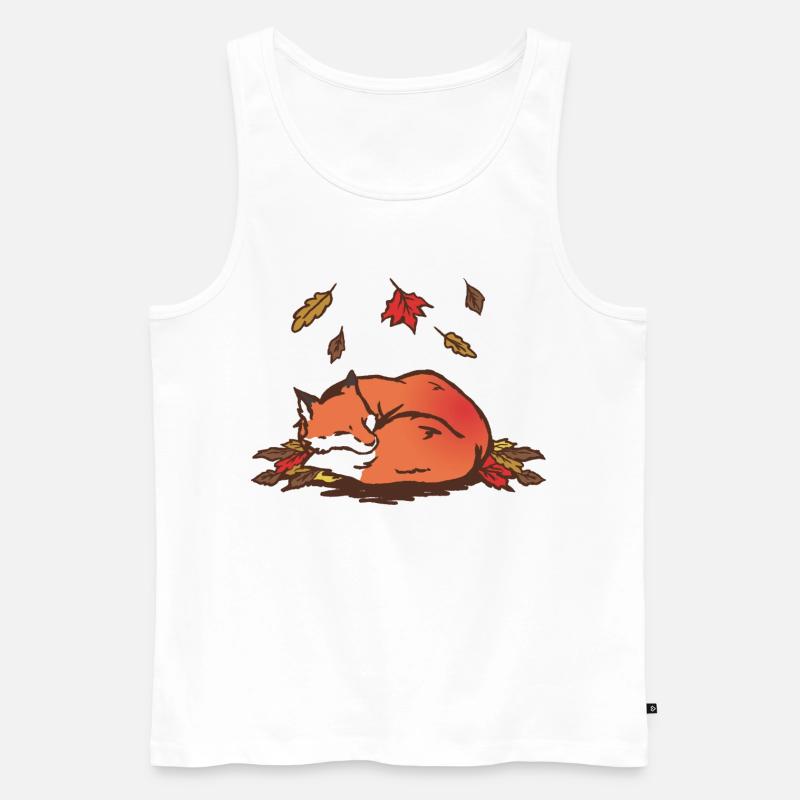 Ruhiger Herbstfuchs Illustration - Männer Premium Bio Tank Top - Weiß