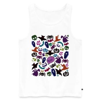 Halloween Wirrwarr - Männer Premium Bio Tank Top - Weiß - Vorne - AI Model Male 178 light (178cm)