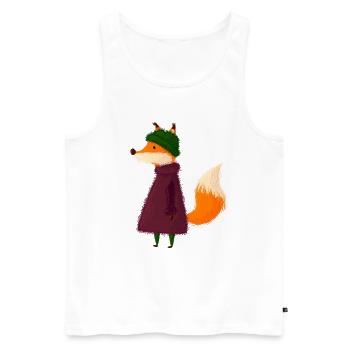 Fox - Men's Premium Organic Tank Top - white - Front - AI Model Male 178 light (178cm)
