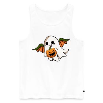 Halloween Ghost Bat Wings Jack-o'-lantern - Men's Premium Organic Tank Top - white - Front - Michal (187cm)