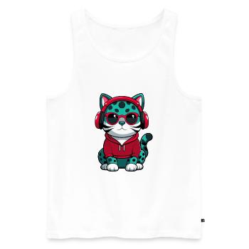 Australische Gefleckte Nebelkatze Rasse Karikatur Kawaii - Männer Premium Bio Tank Top - Weiß - Vorne - AI Model Male 178 light (178cm)