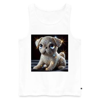 Funkelnder Hund im Diamant-Look - Männer Premium Bio Tank Top - Weiß - Vorne - AI Model Male 178 light (178cm)