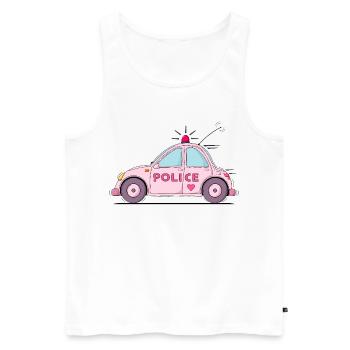 Polizeiauto Police Rosa - Männer Premium Bio Tank Top - Weiß - Vorne - Michal (187cm)