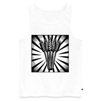 5 Ears of Wheat Highlight Dark - Men's Premium Organic Tank Top - white - Front - AI Model Male 178 light (178cm)