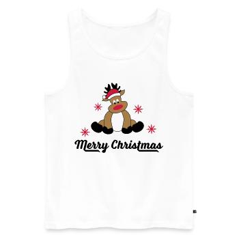 Merry Christmas Greetings - Men's Premium Organic Tank Top - white - Front - Michal (187cm)