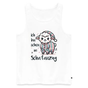 Ich bin schon im Schafanzug - Männer Premium Bio Tank Top - Weiß - Vorne - Michal (187cm)