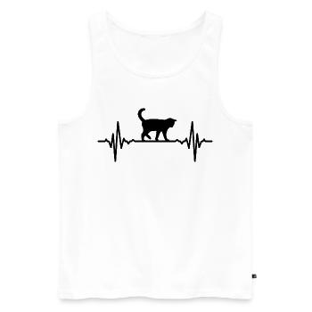 Fréquence cardiaque du chat - Débardeur bio Premium Homme - blanc - Devant - Michal (187cm)