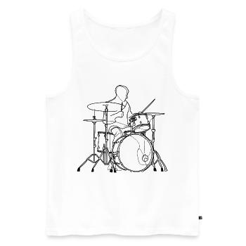 Dessin du batteur - Débardeur bio Premium Homme - blanc - Devant - Michal (187cm)