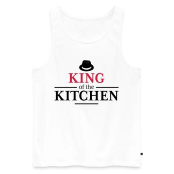 Tablier de cuisine pour homme - Débardeur bio Premium Homme - blanc - Devant - Michal (187cm)