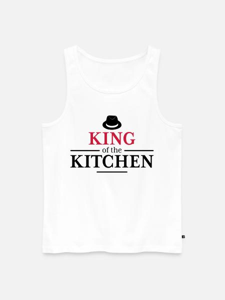 Men's Cooking Apron - Men's Premium Organic Tank Top - white