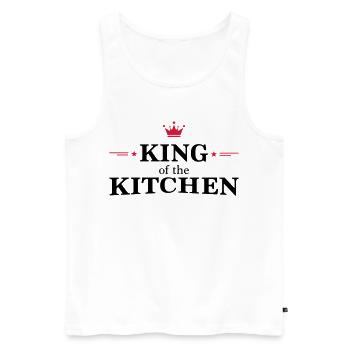 Tablier de cuisine pour homme - Débardeur bio Premium Homme - blanc - Devant - Michal (187cm)