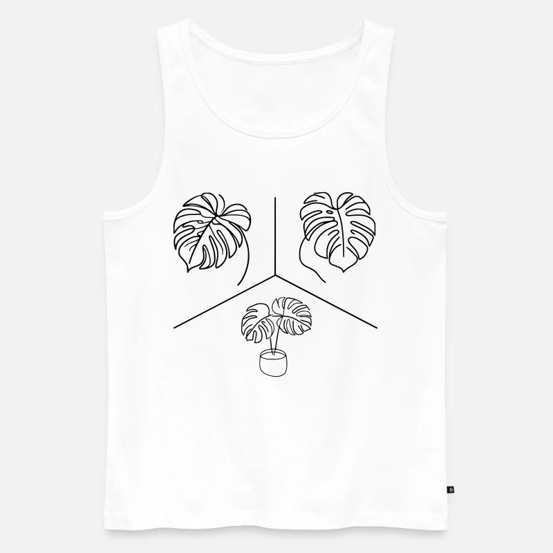 Monstera Design - Männer Premium Bio Tank Top - Weiß
