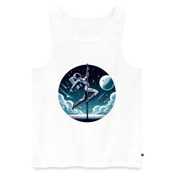 Pole Dance Astronautin Poledance Geschenk - Männer Premium Bio Tank Top - Weiß - Vorne - Michal (187cm)