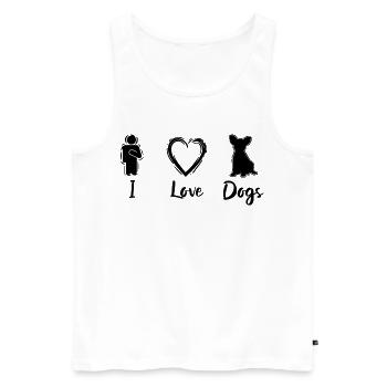 Dog lover - Men's Premium Organic Tank Top - white - Front - Michal (187cm)