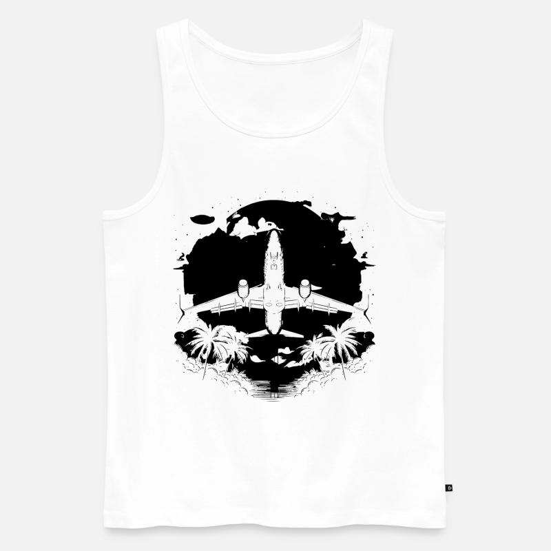 Luftfahrzeug Grafik - Männer Premium Bio Tank Top - Weiß