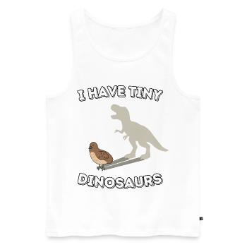 I have tiny Dinosaurs - funny quail design - Men's Premium Organic Tank Top - white - Front - Michal (187cm)