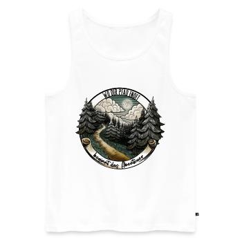 Le chemin détermine l’aventure – Natur Design - Débardeur bio Premium Homme - blanc - Devant - Michal (187cm)
