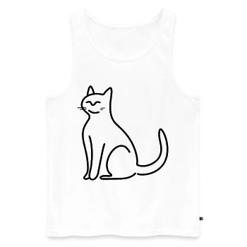 Chat - Débardeur bio Premium Homme - blanc - Devant - AI Model Male 178 light (178cm)