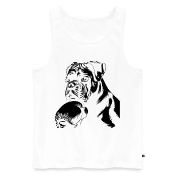 Boxer Dog Drawing - Men's Premium Organic Tank Top - white - Front - AI Model Male 178 light (178cm)