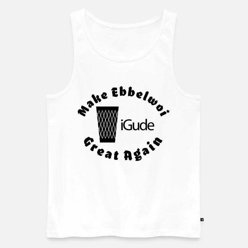 iGude Geripptes Great Again Ebbelwoi - Männer Premium Bio Tank Top - Weiß