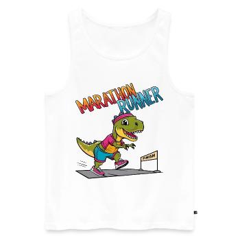 T-Rex Marathonien - Débardeur bio Premium Homme - blanc - Devant - Michal (187cm)