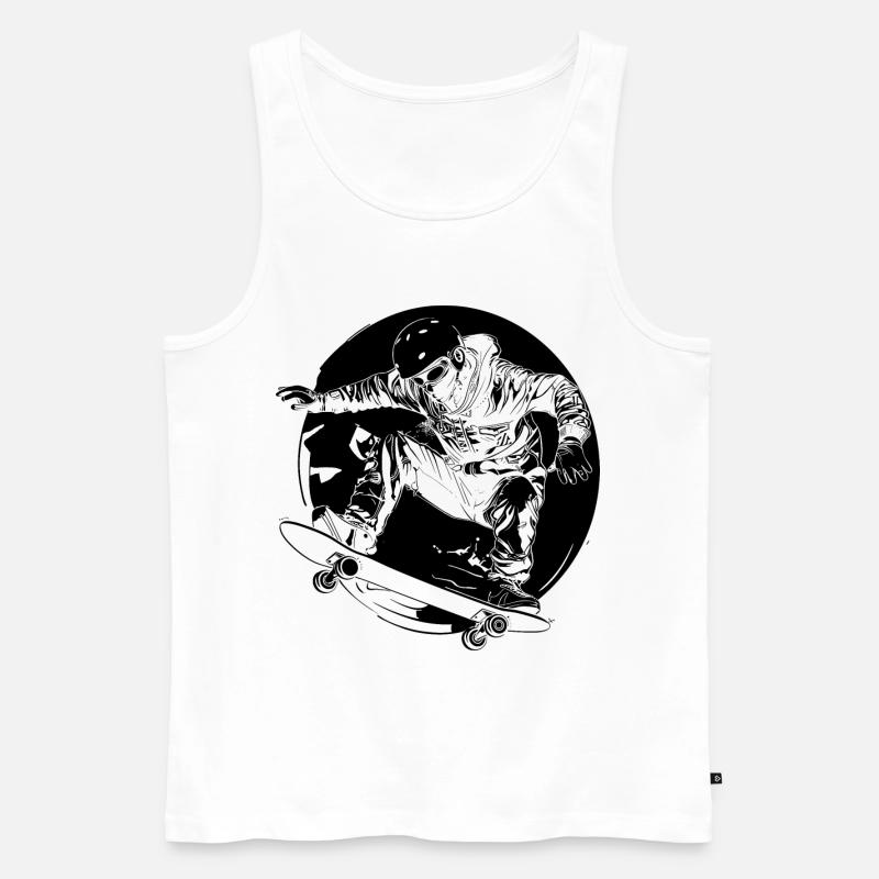 Skateboarder Comic-Stil - Männer Premium Bio Tank Top - Weiß