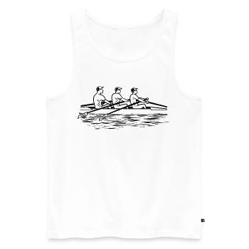 Rowing Team Drawing - Men's Premium Organic Tank Top - white - Front - AI Model Male 178 light (178cm)