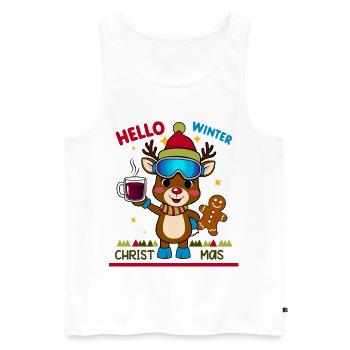 Cute Reindeer - Men's Premium Organic Tank Top - white - Front - Michal (187cm)