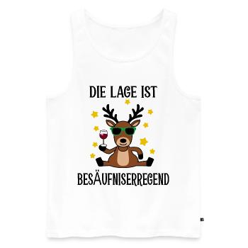 Funny Reindeer - Men's Premium Organic Tank Top - white - Front - Michal (187cm)