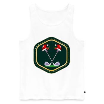 WEIHNACHTSGESCHENKE GOLFSPORT - Männer Premium Bio Tank Top - Weiß - Vorne - Michal (187cm)