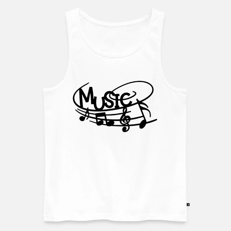 Musik in der Haut (Schwarz) - Männer Premium Bio Tank Top - Weiß
