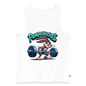 Pumpernickel Karnickel Fitness witzig Gym Geschenk - Männer Premium Bio Tank Top - Weiß - Vorne - Michal (187cm)
