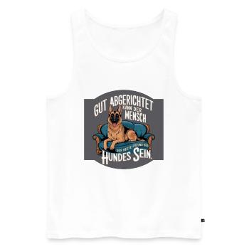 German Shepherd Dog, the Dog's Best Friend - Men's Premium Organic Tank Top - white - Front - AI Model Male 178 light (178cm)